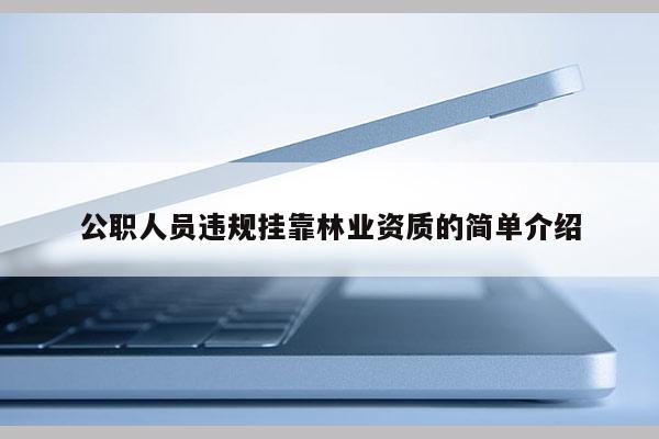 公職人員違規(guī)掛靠林業(yè)資質(zhì)的簡(jiǎn)單介紹