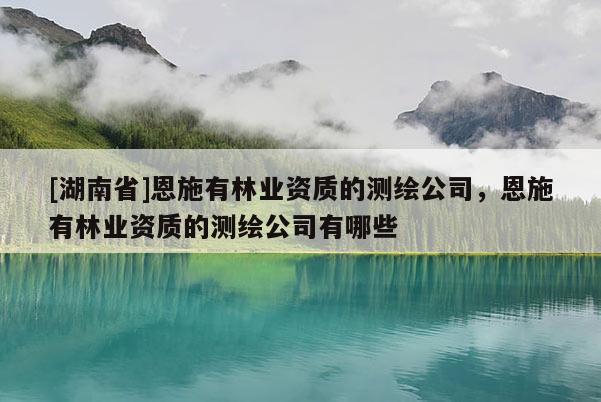 [湖南省]恩施有林業(yè)資質(zhì)的測繪公司，恩施有林業(yè)資質(zhì)的測繪公司有哪些
