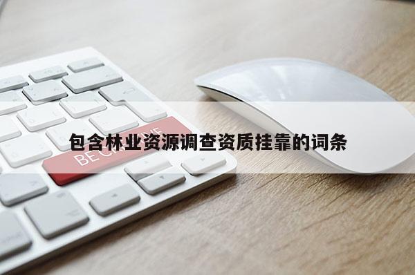 包含林業(yè)資源調(diào)查資質(zhì)掛靠的詞條