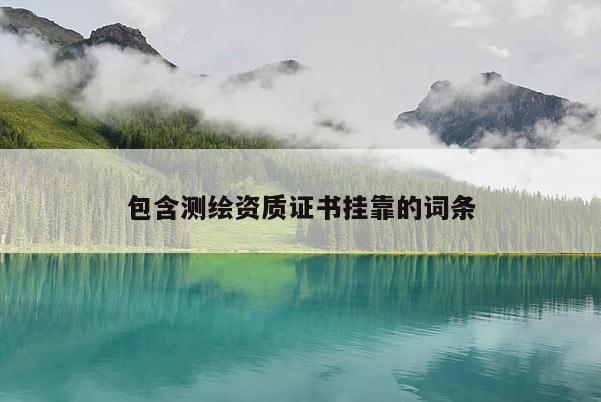 包含測繪資質(zhì)證書掛靠的詞條