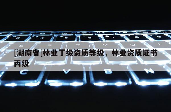 [湖南省]林業(yè)丁級資質等級，林業(yè)資質證書丙級